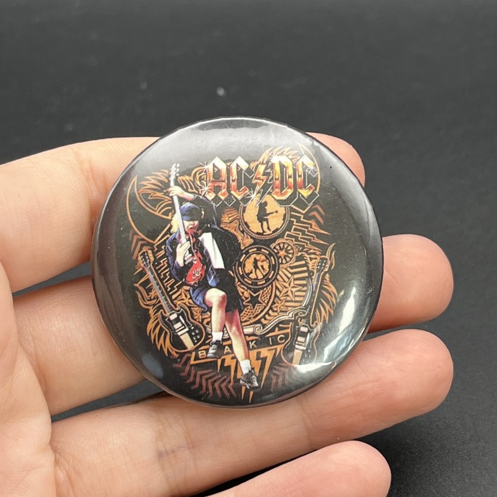 AC/DC Rock Band Music Button Pin